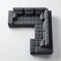 Modułowy narożnik z tkaniny ciemnoszary 300 x 220 x 85 cm w kształcie L